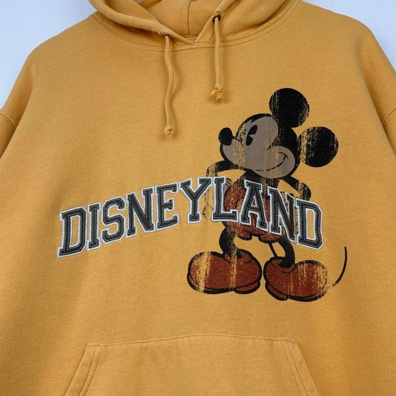 Disneyland Mickey Mouse Spell Out 2000s Mustard Hoodie (L)