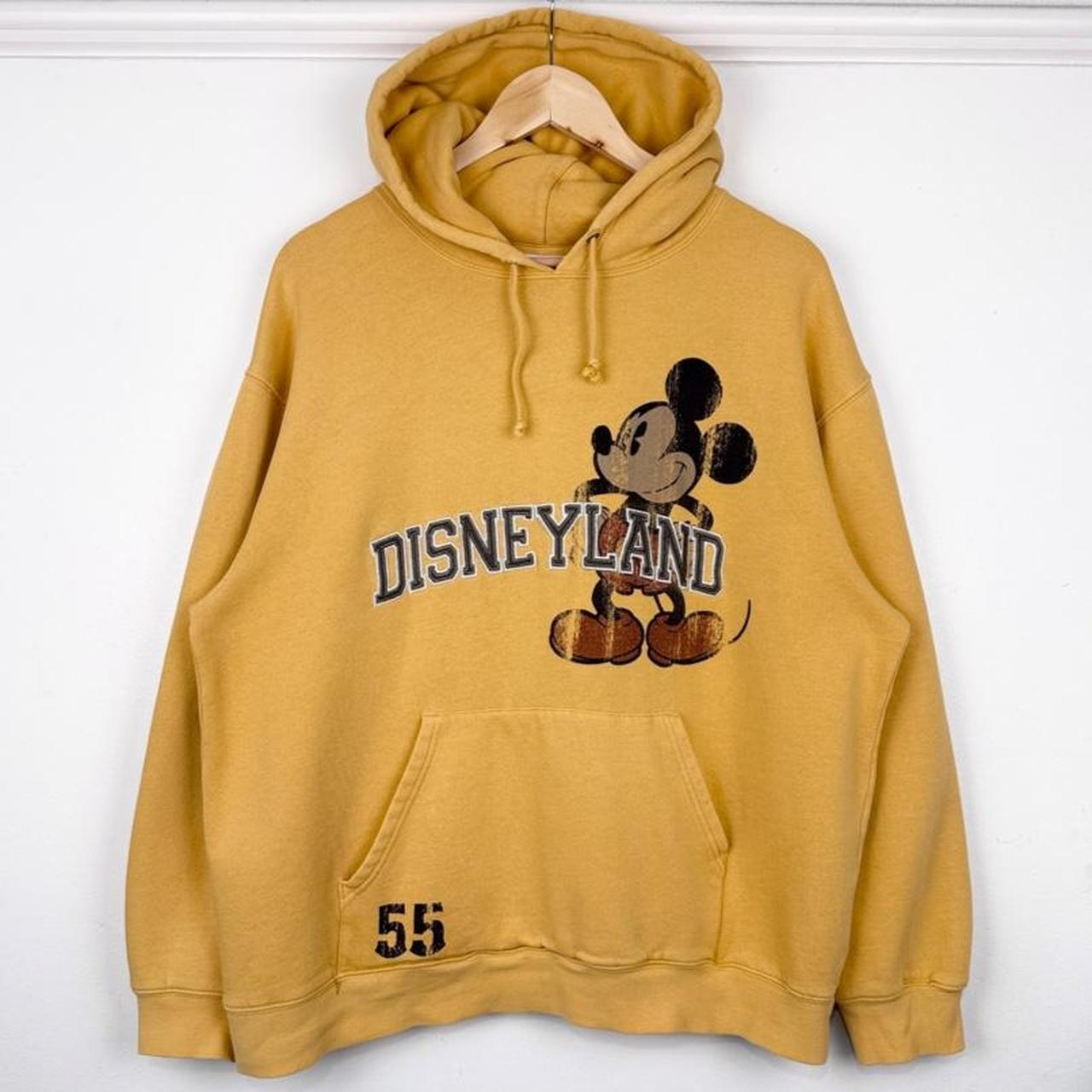 Disneyland Mickey Mouse Spell Out 2000s Mustard Hoodie (L)
