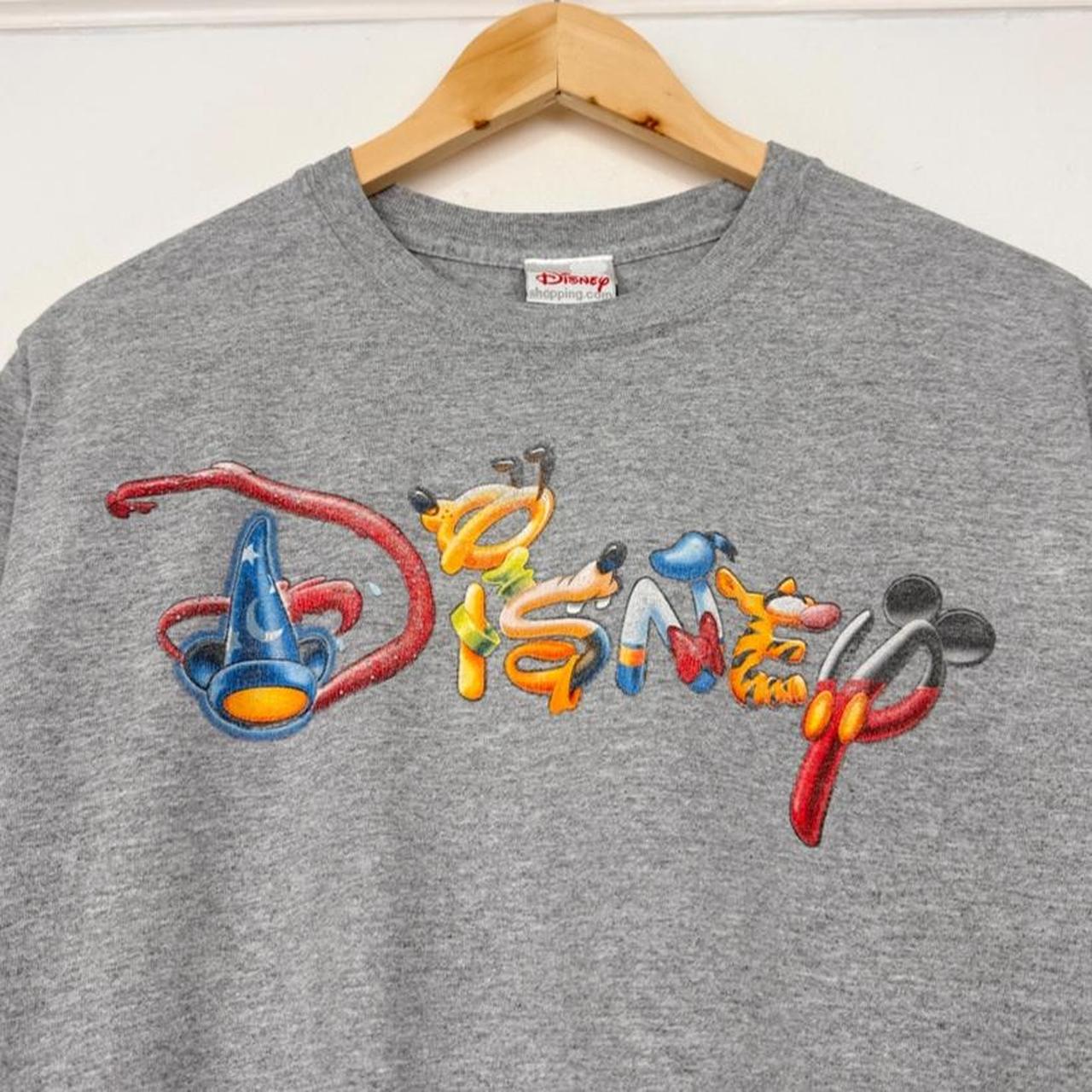 Vintage 00s Disney Spell Out Grey T Shirt (S)
