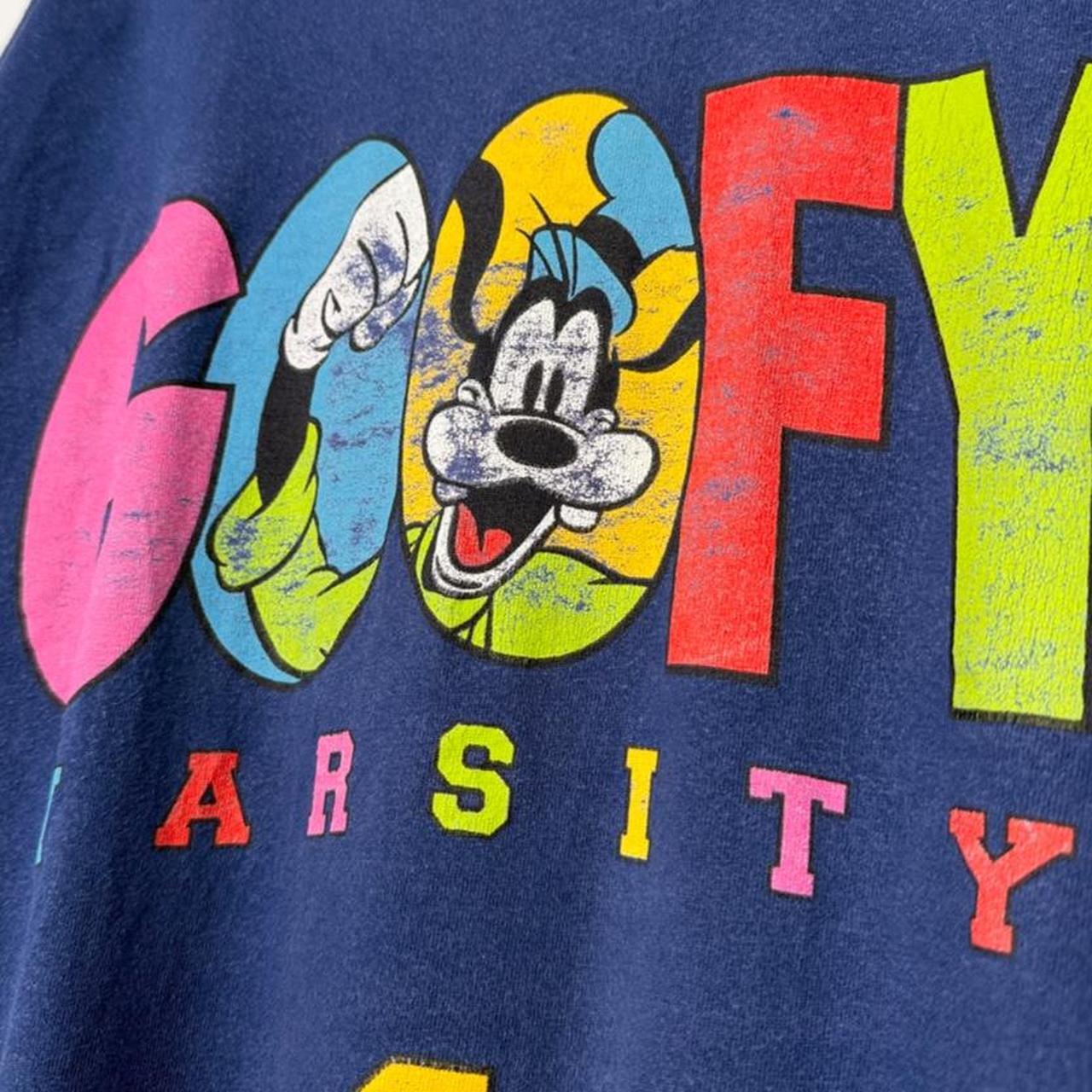Vintage 90s Goofy Varsity Mickey & Co Blue T Shirt (XL)