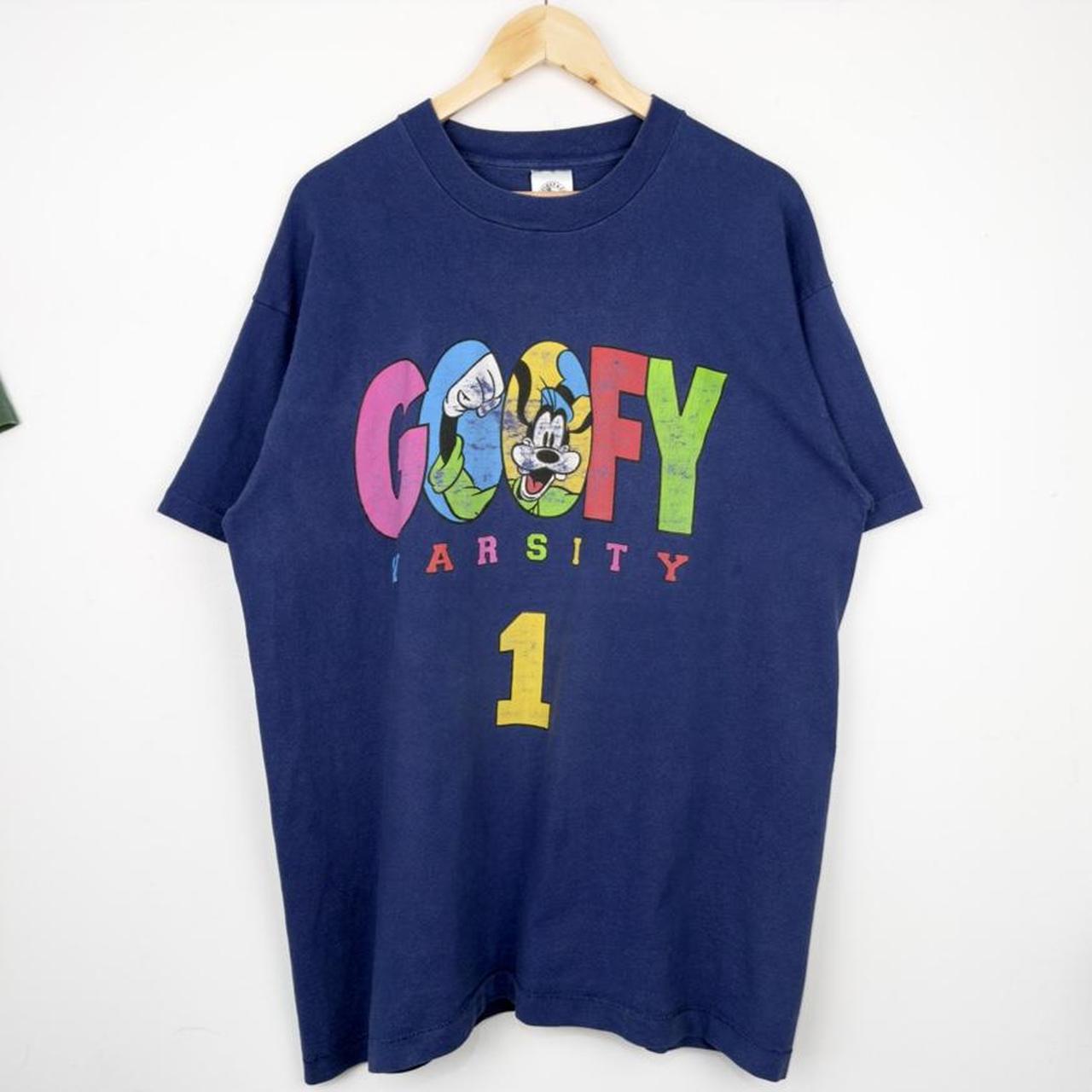 Vintage 90s Goofy Varsity Mickey & Co Blue T Shirt (XL)