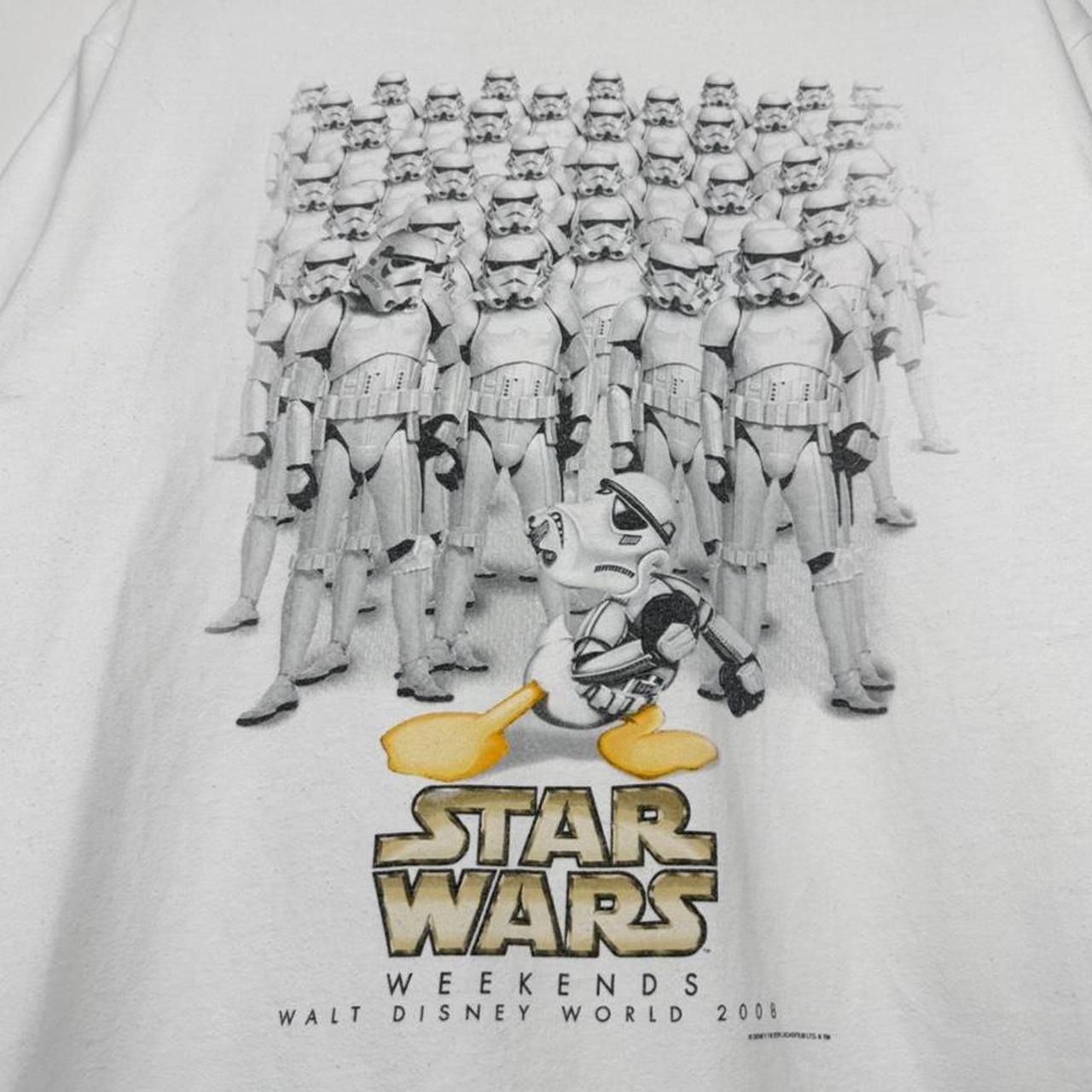 Walt Disney World Star Wars Weekends Donald Duck Stormtrooper 2008 White T Shirt (L)