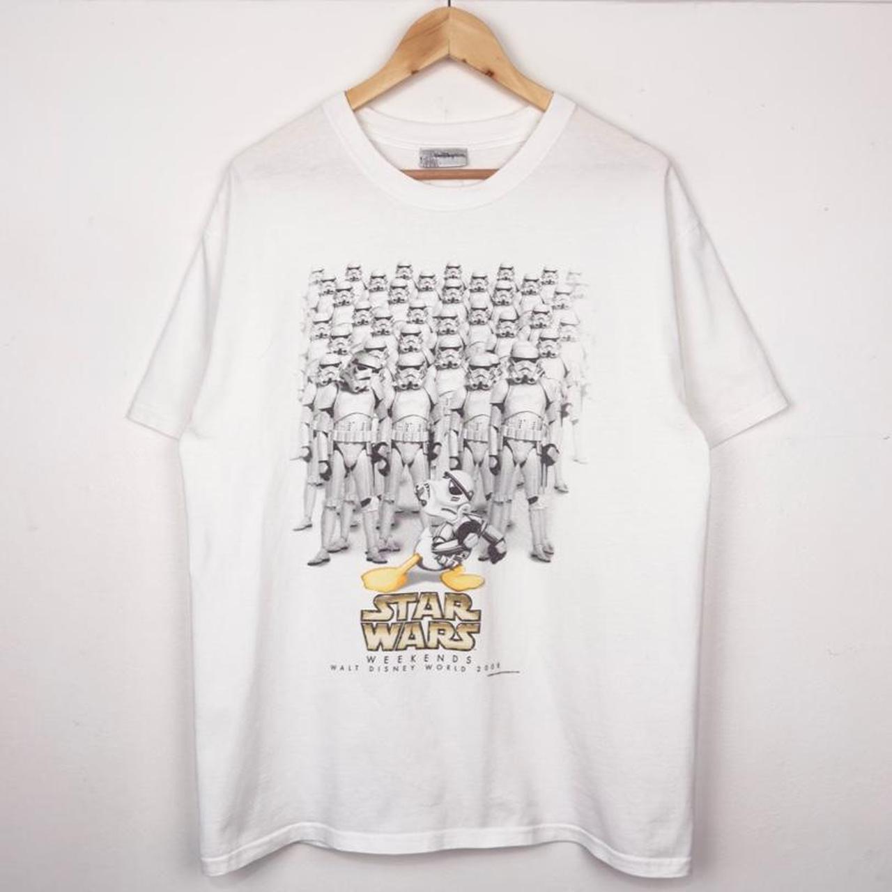 Walt Disney World Star Wars Weekends Donald Duck Stormtrooper 2008 White T Shirt (L)