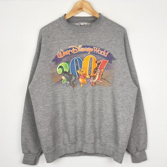 Vintage 2001 Walt DIsney World Pooh & Friends Grey Sweatshirt (L)