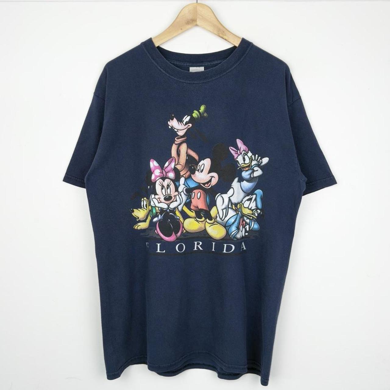 Vintage 00s Florida Mickey & Friends Navy Blue T Shirt (L)