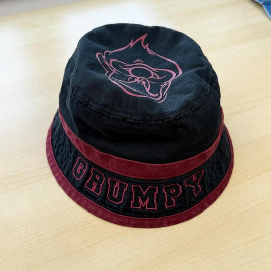 Vintage 00s Grumpy Disneyland Resort Black Maroon Bucket Hat (Adult)