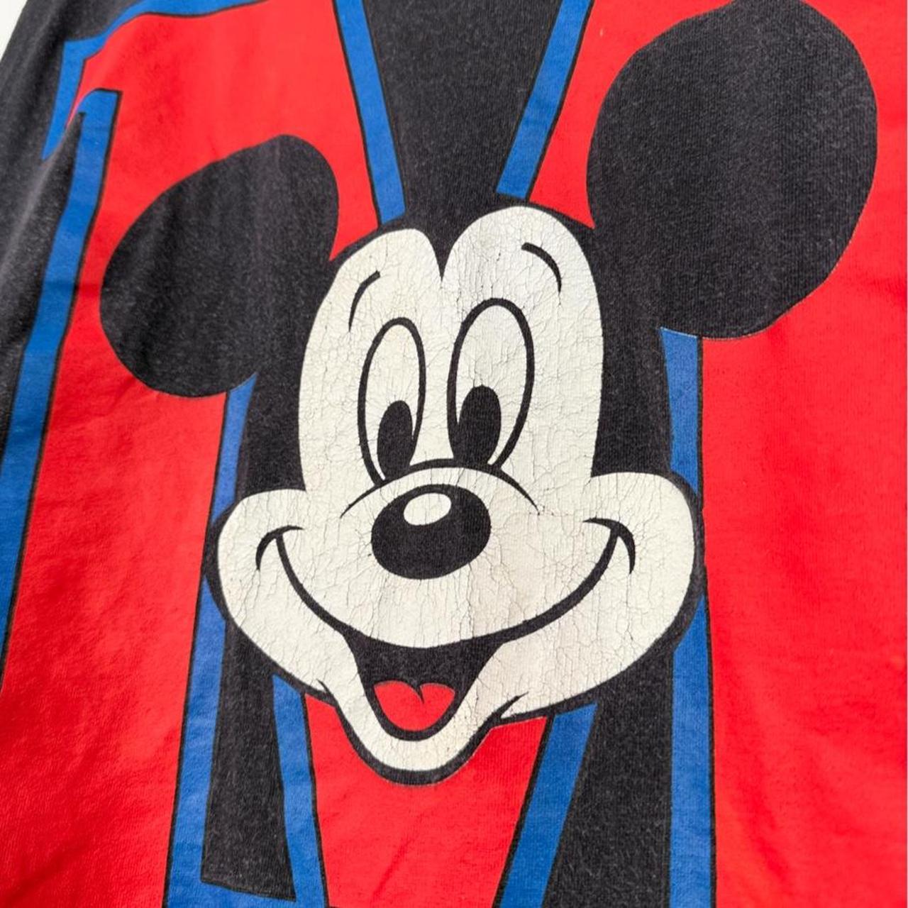 Vintage 90s Mickey Mouse Big M Black T Shirt (XXL)