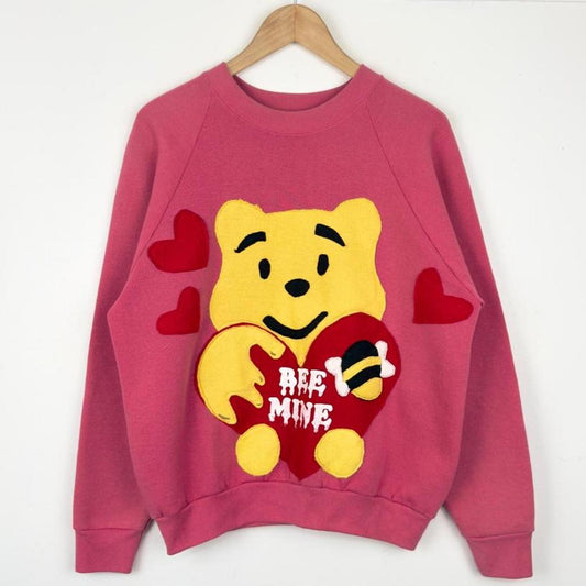 Vintage 90s Winnie The Pooh Bee Mine Pink Sweatshirt (Women's M)