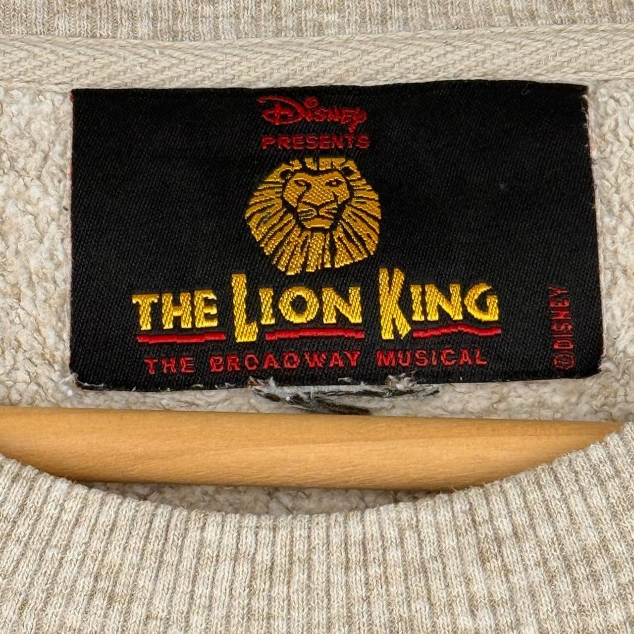 Vintage The Lion King Broadway Musical Beige Cream Fleece Sweatshirt (XL)
