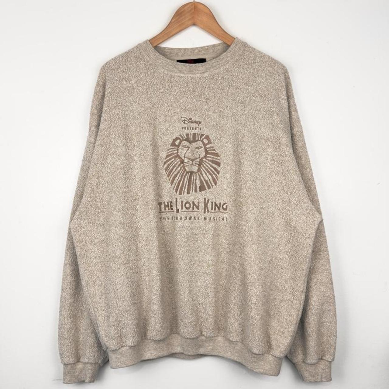 Vintage The Lion King Broadway Musical Beige Cream Fleece Sweatshirt (XL)
