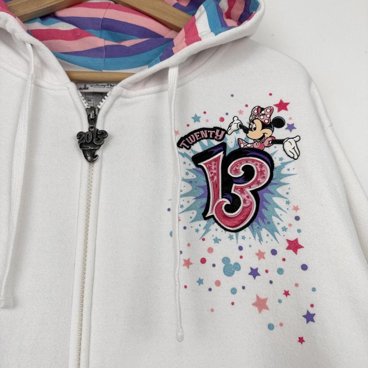 Walt Disney World 2013 Embroidered White Zip Up Hoodie (XXL)