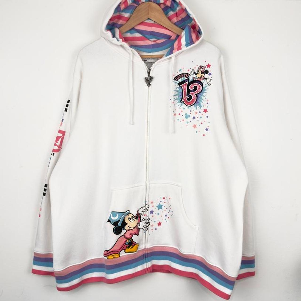Walt Disney World 2013 Embroidered White Zip Up Hoodie (XXL)