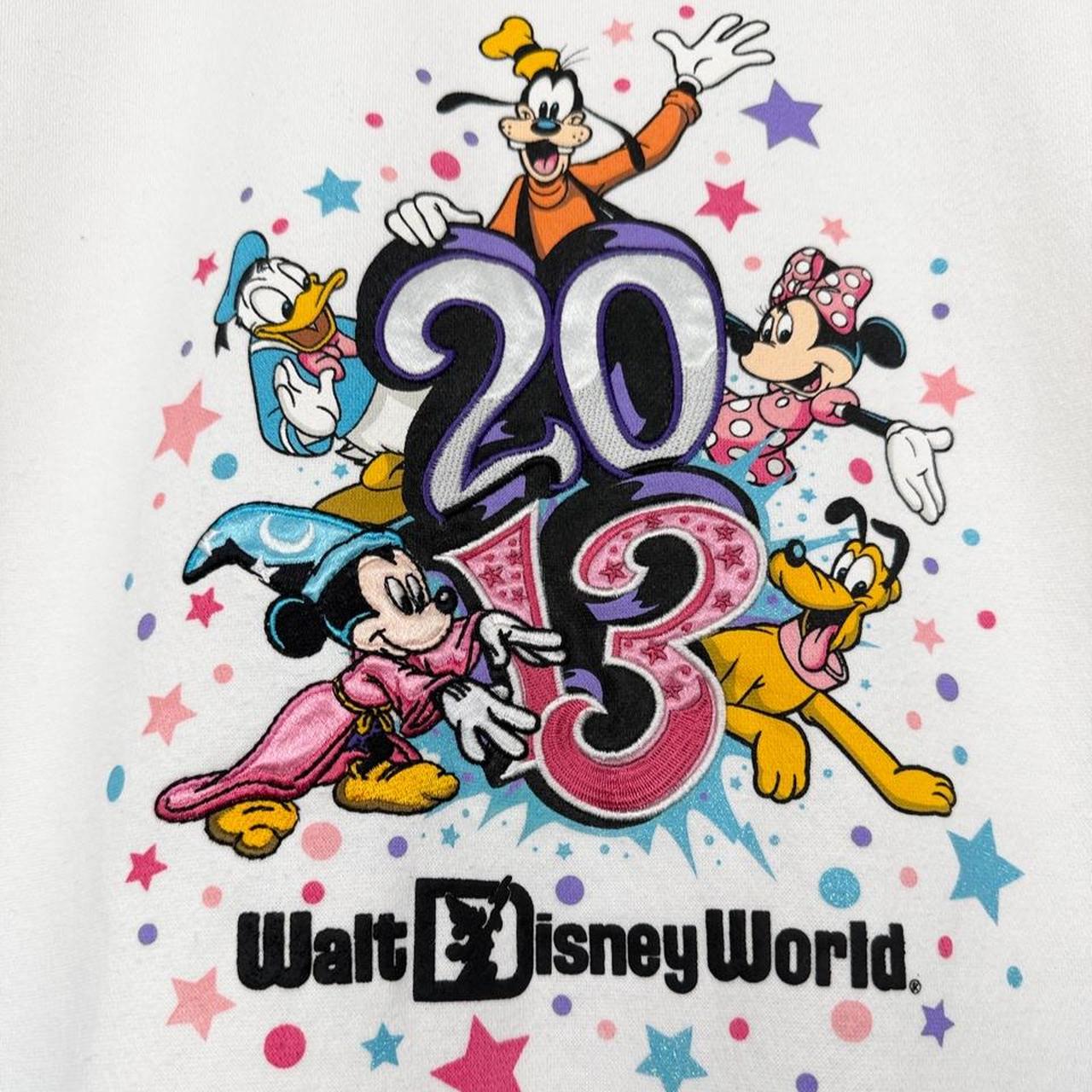 Walt Disney World 2013 Embroidered White Zip Up Hoodie (XXL)