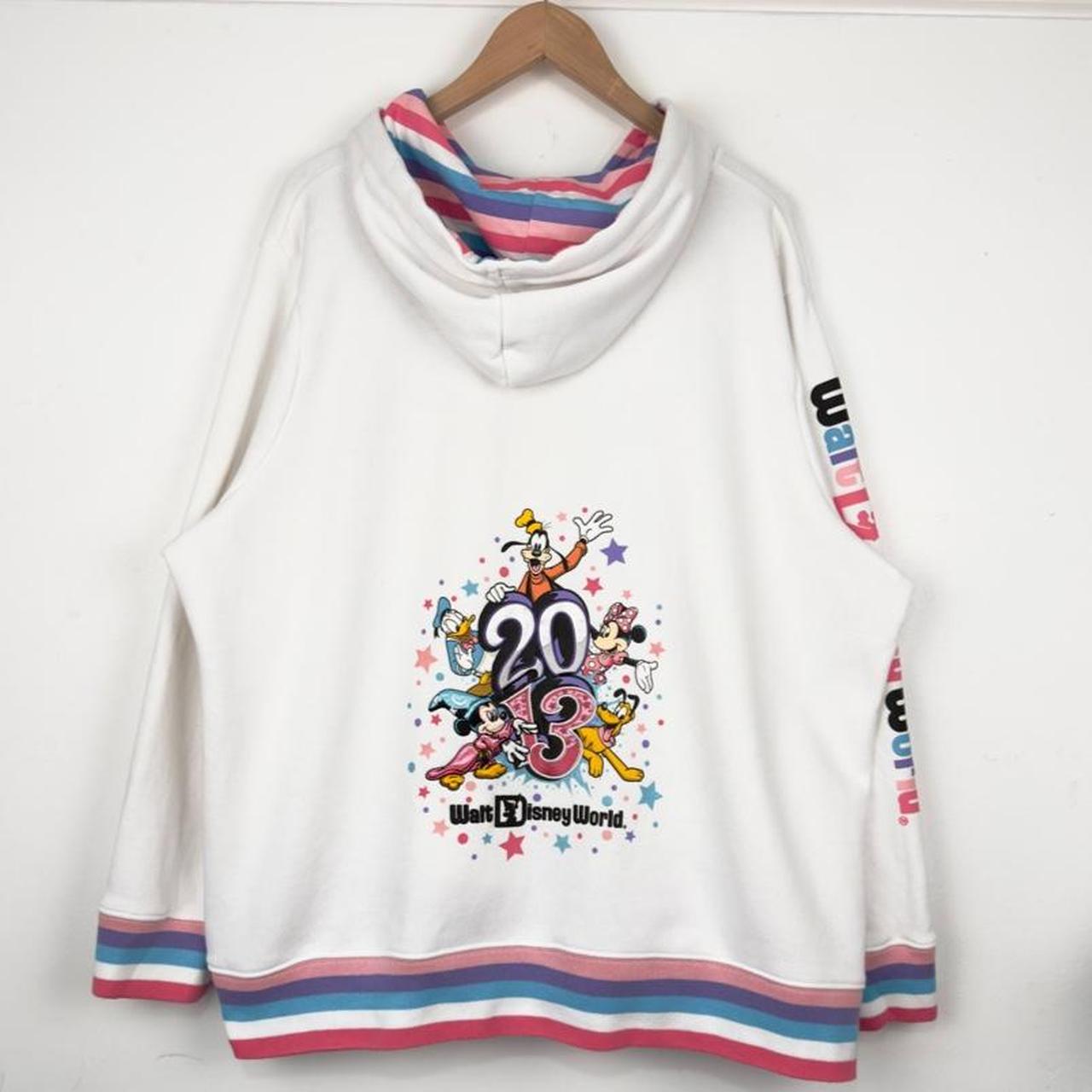 Walt Disney World 2013 Embroidered White Zip Up Hoodie (XXL)