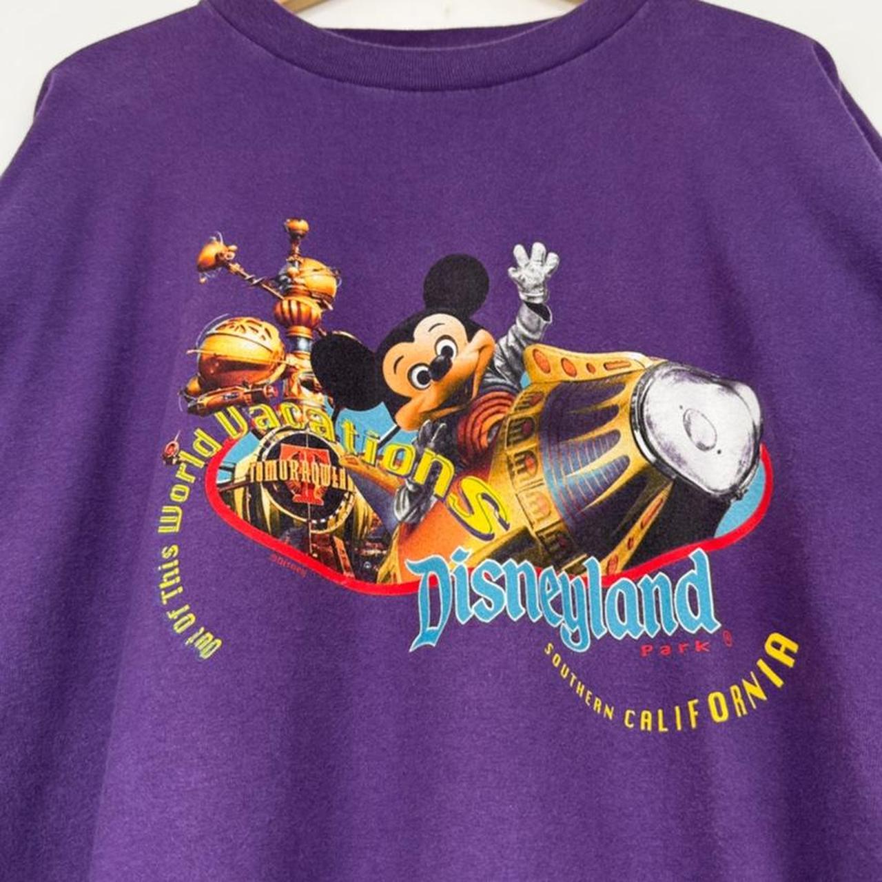 Vintage 90s Disneyland Tomorrowland Mickey Purple T Shirt (XXL)