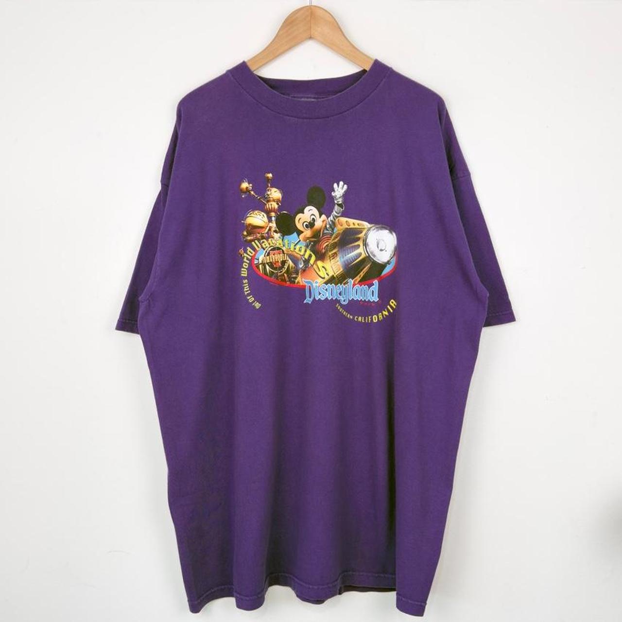 Vintage 90s Disneyland Tomorrowland Mickey Purple T Shirt (XXL)