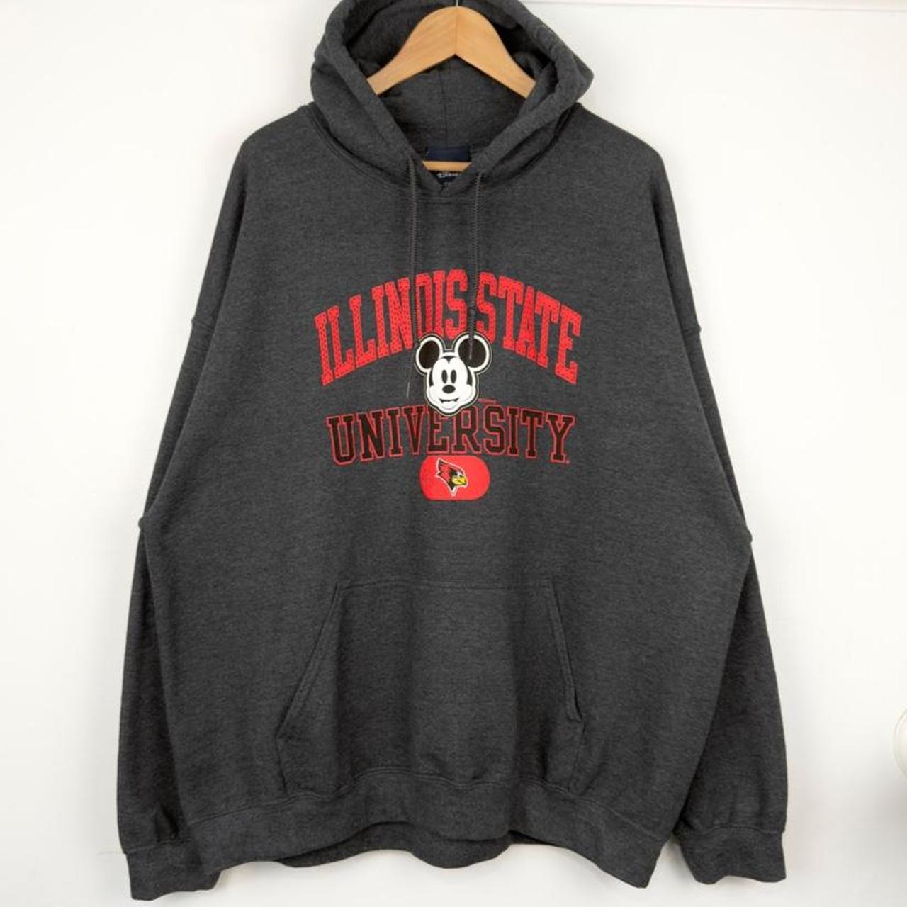 Disney Illinois State University Redbirds Mickey Mouse Grey Hoodie (XXL)