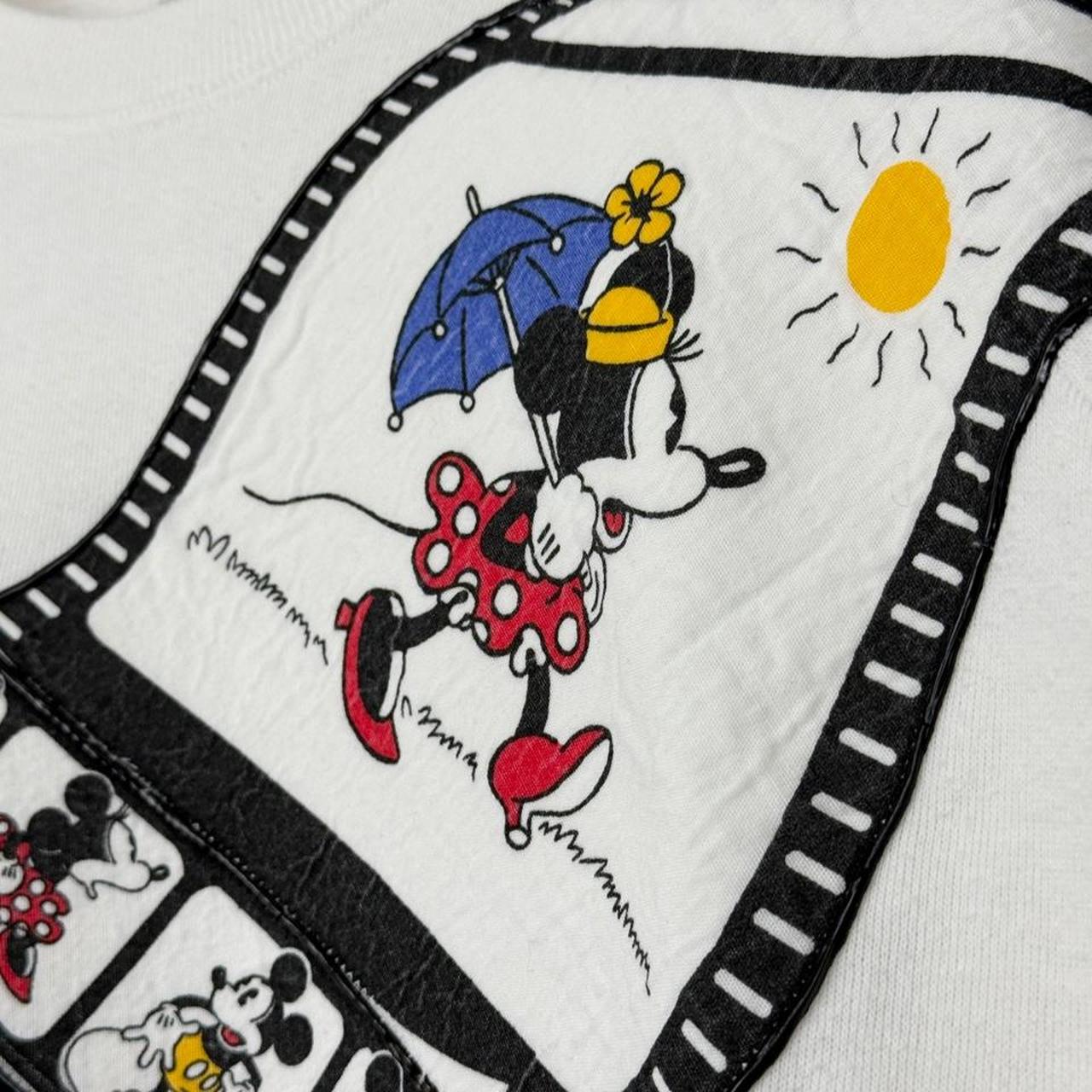 Vintage 90s Mickey & Minnie Film Reel White Sweatshirt (M)
