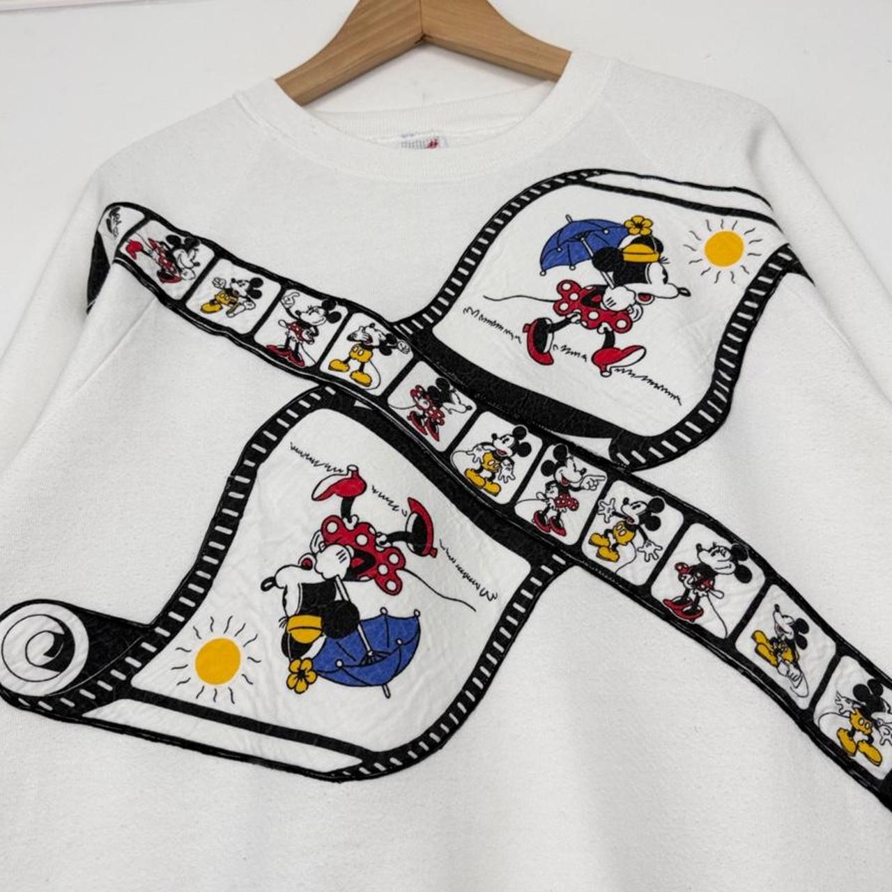 Vintage 90s Mickey & Minnie Film Reel White Sweatshirt (M)