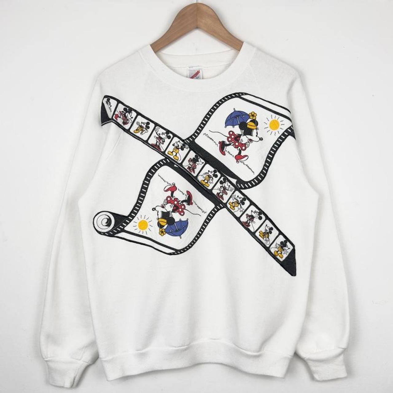 Vintage 90s Mickey & Minnie Film Reel White Sweatshirt (M)