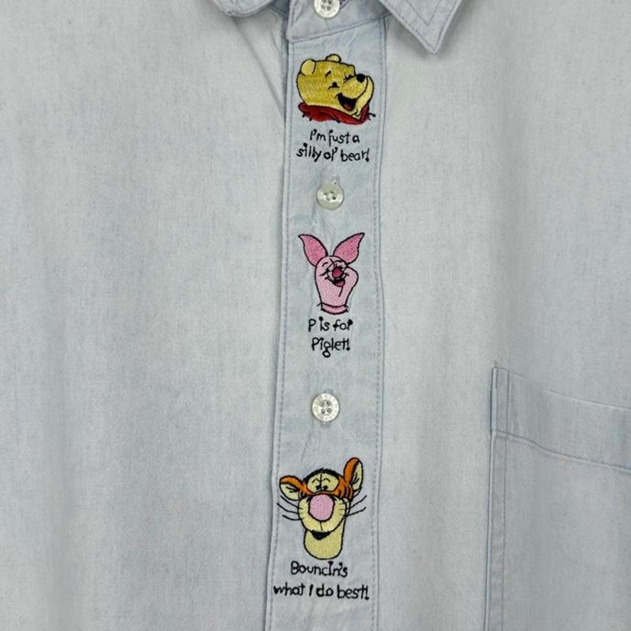 Vintage 90s Winnie The Pooh & Friends Embroidered Button Up Shirt (XXL)