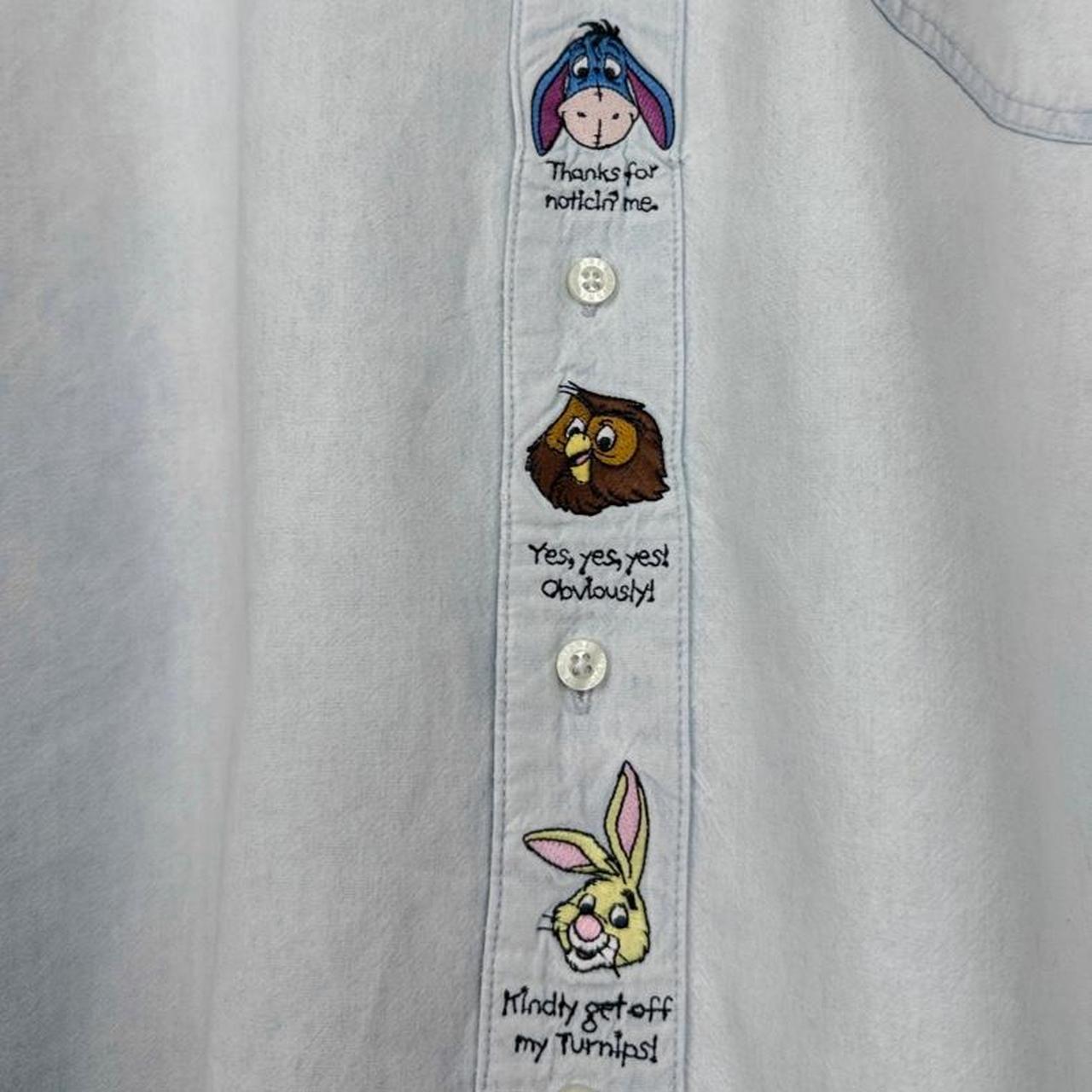 Vintage 90s Winnie The Pooh & Friends Embroidered Button Up Shirt (XXL)
