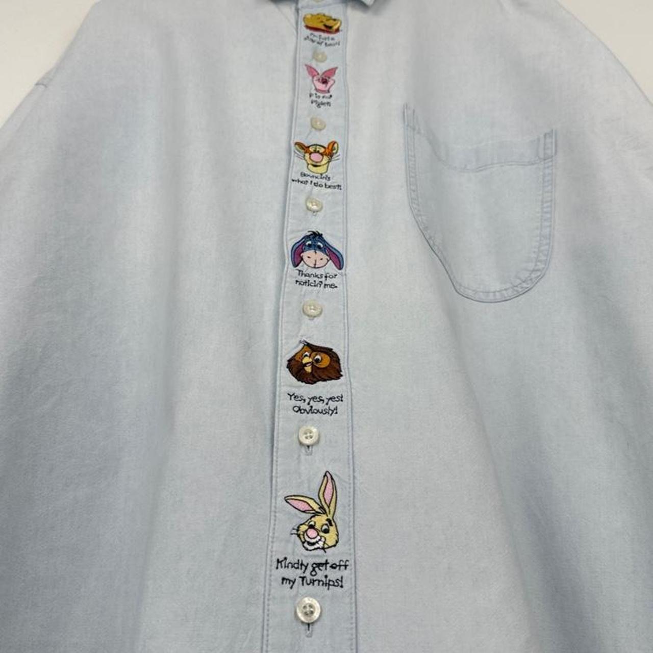 Vintage 90s Winnie The Pooh & Friends Embroidered Button Up Shirt (XXL)