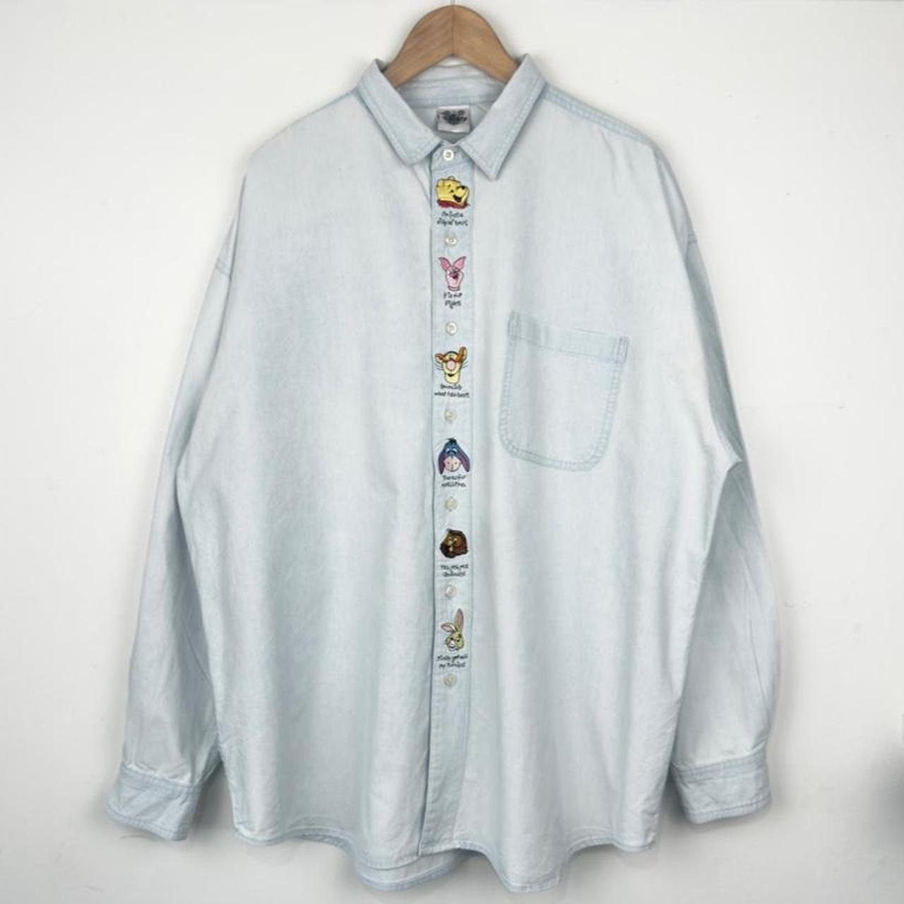 Vintage 90s Winnie The Pooh & Friends Embroidered Button Up Shirt (XXL)