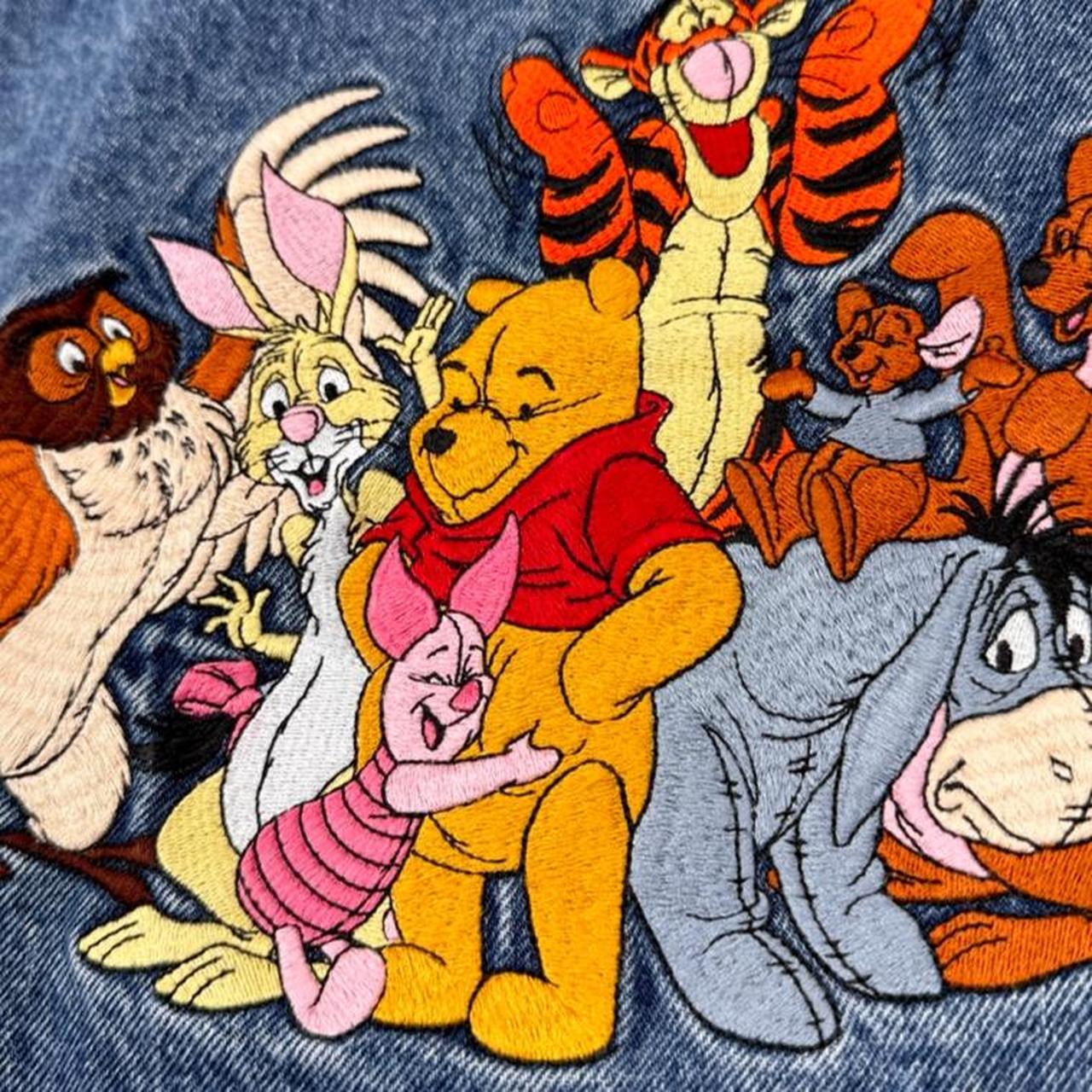 Vintage 90s Winnie The Pooh & Friends Embroidered Blue Denim Jacket (S/M)