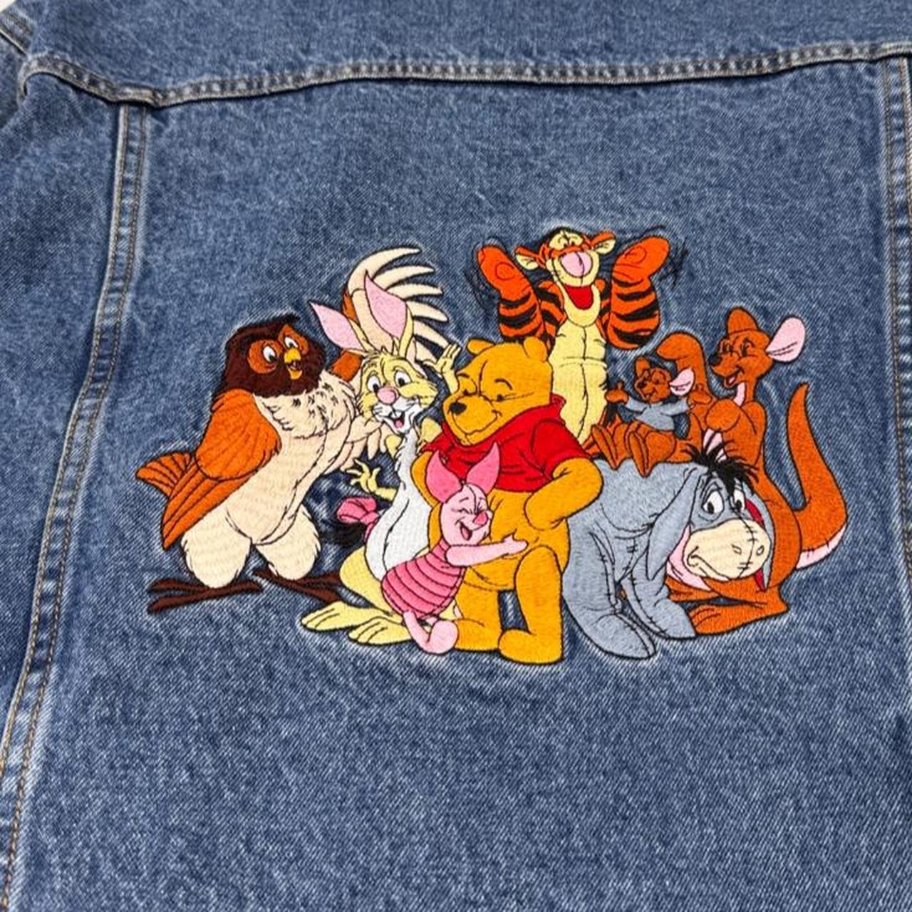 Vintage 90s Winnie The Pooh & Friends Embroidered Blue Denim Jacket (S/M)