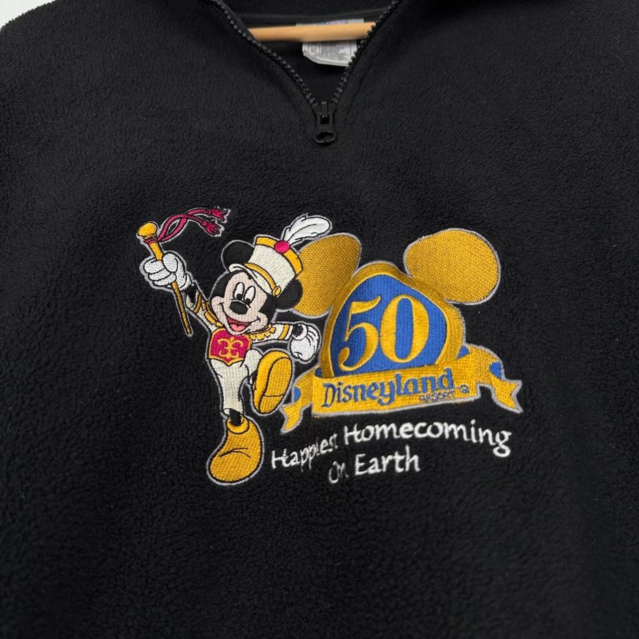 Vintage 2005 Disneyland 50th Anniversary Embroidered Black Fleece Quarter Zip (XL)