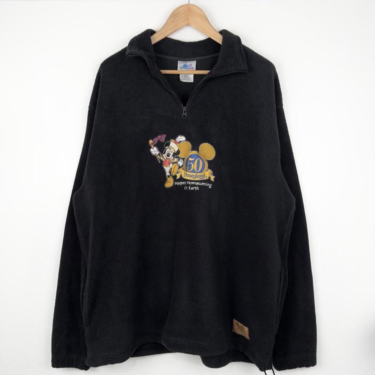 Vintage 2005 Disneyland 50th Anniversary Embroidered Black Fleece Quarter Zip (XL)