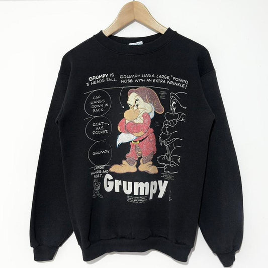 Vintage Grumpy Snow White Drawing 90s Sweatshirt (XS)