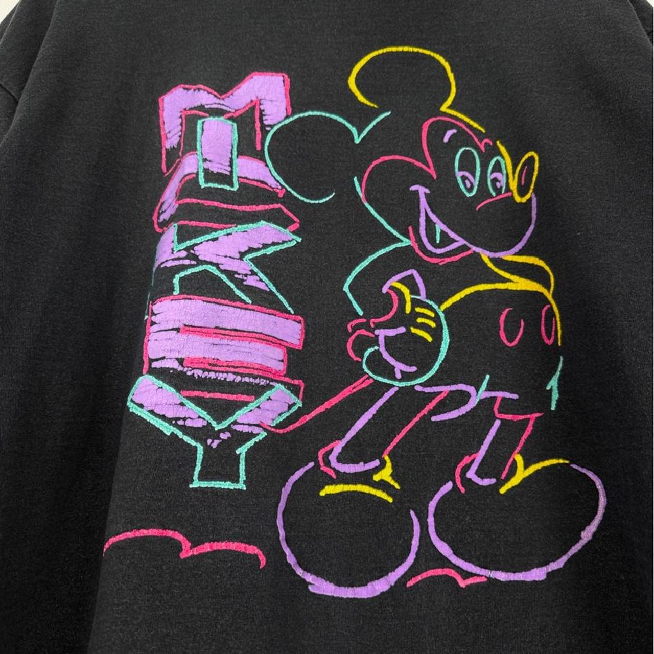 Vintage 90s Mickey Mouse Disney Designs Black Pink T Shirt (Boxy M/L, See Measurements)