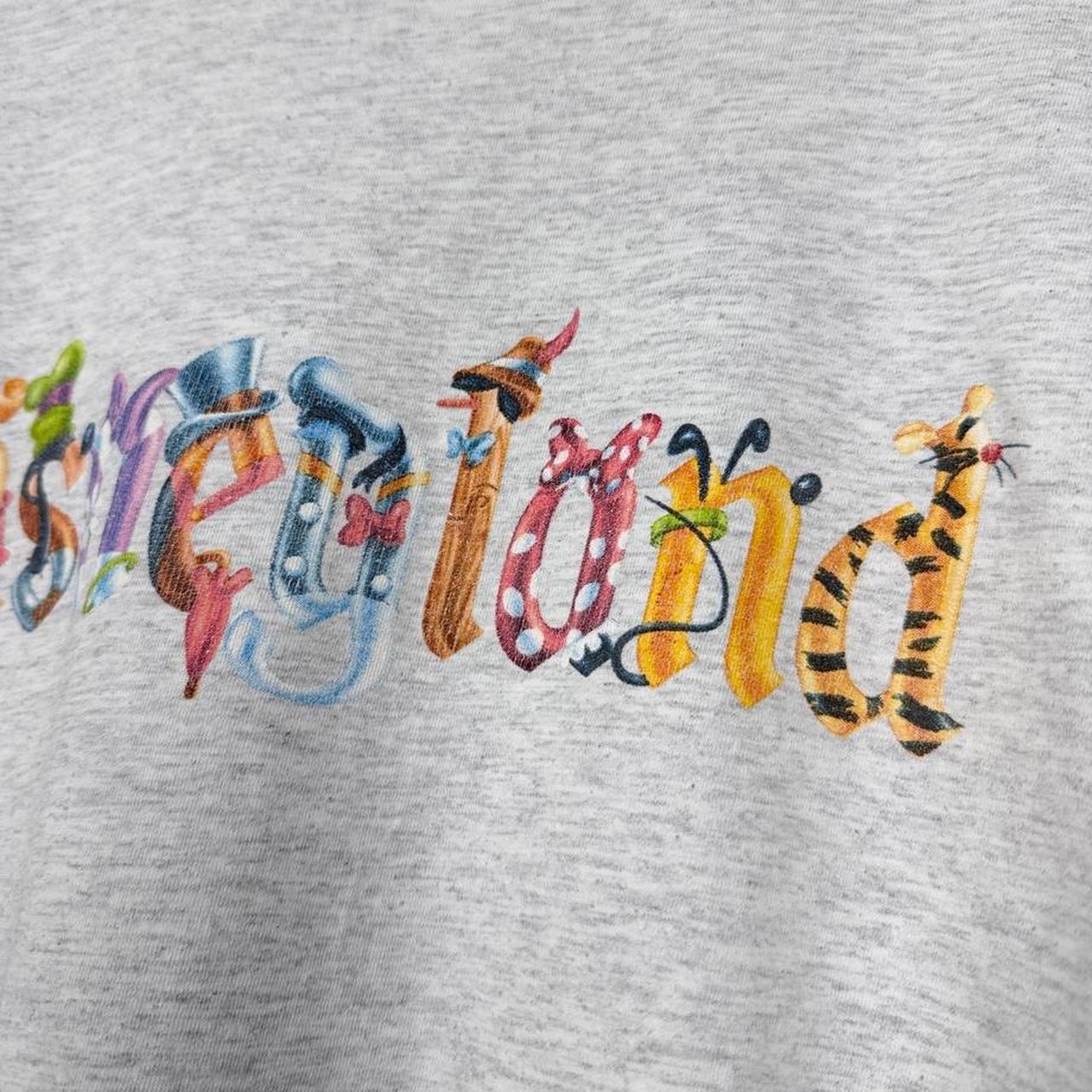 Vintage 90s/00s Disneyland Character Spell Out Grey T Shirt (XL)
