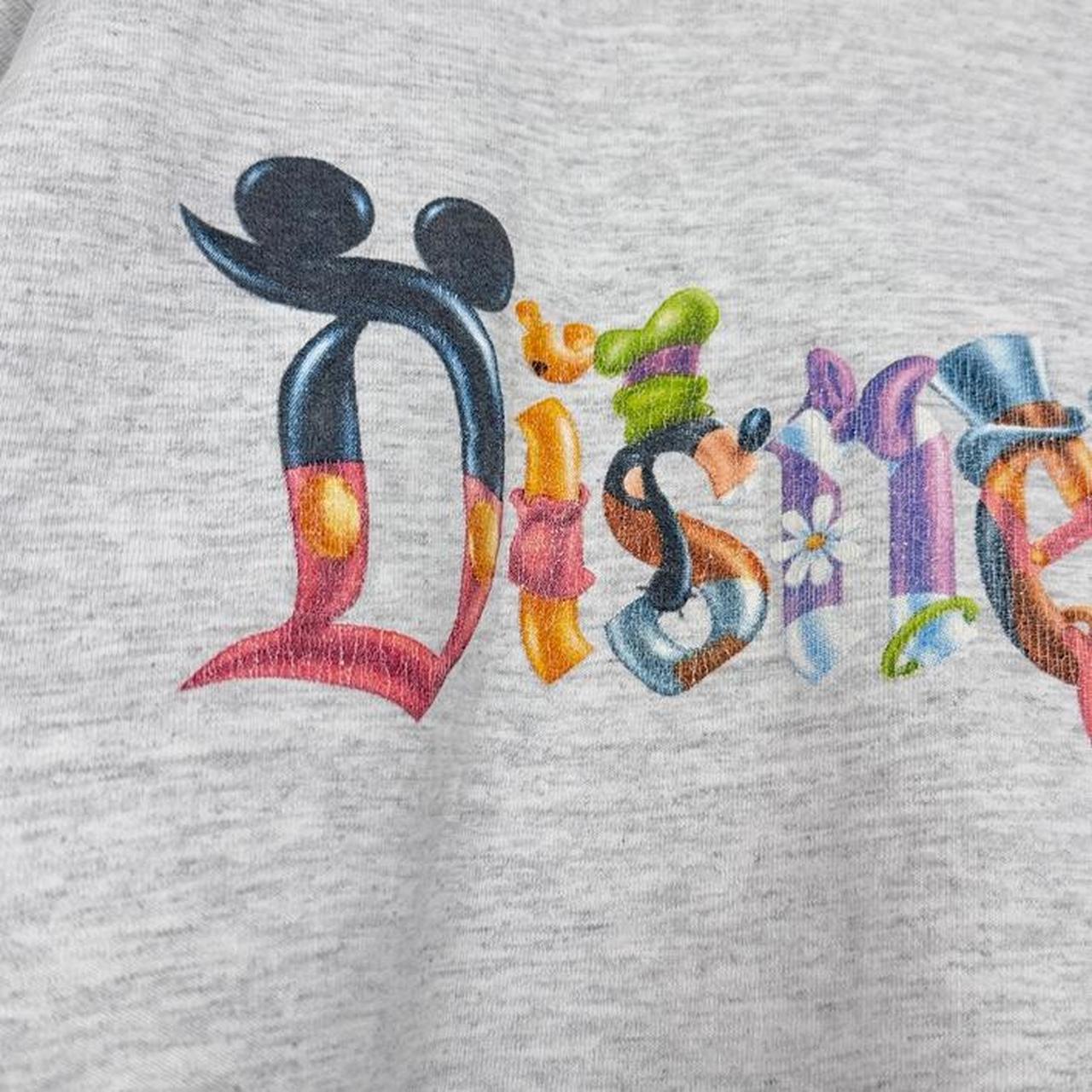 Vintage 90s/00s Disneyland Character Spell Out Grey T Shirt (XL)