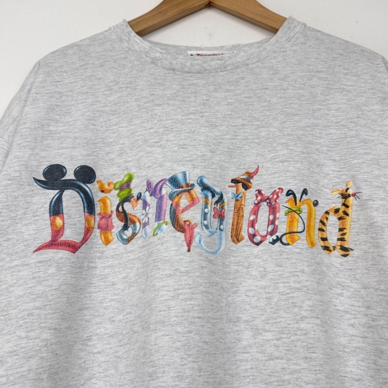 Vintage 90s/00s Disneyland Character Spell Out Grey T Shirt (XL)