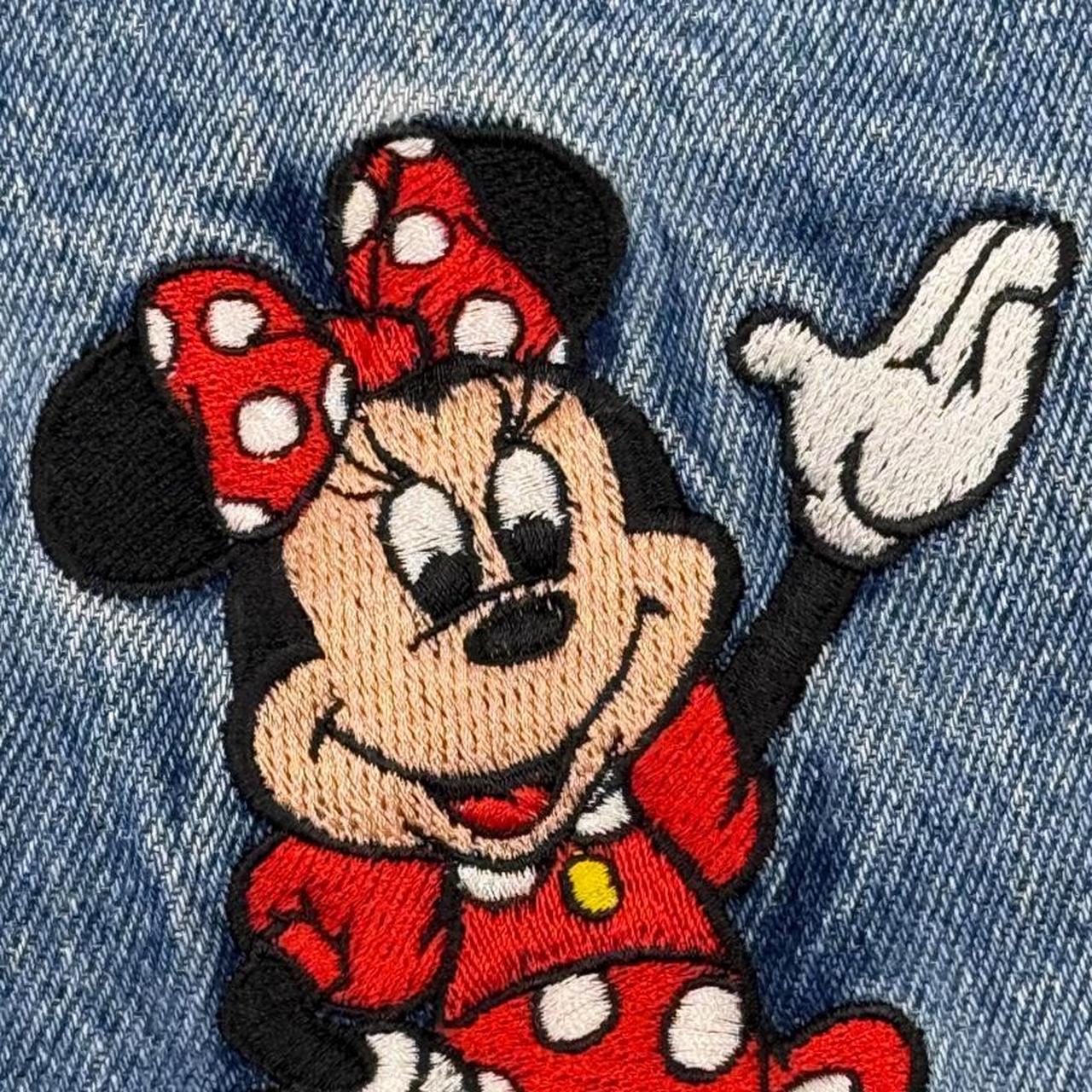 Vintage 90s Minnie Mouse Embroidered Blue Denim Shorts (L)