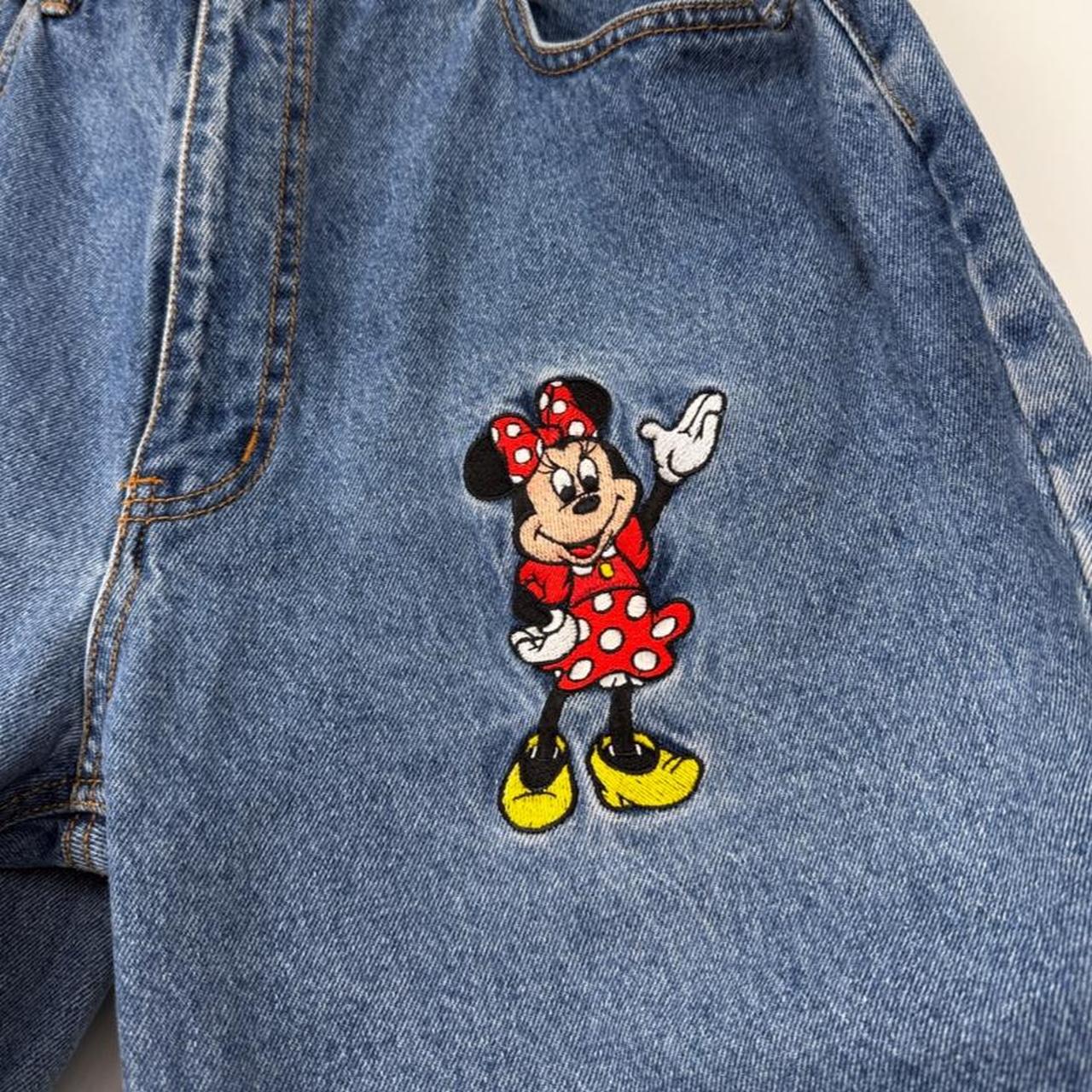 Vintage 90s Minnie Mouse Embroidered Blue Denim Shorts (L)