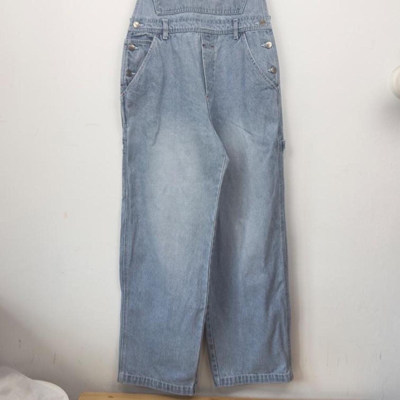 Vintage 90s Winnie the Pooh Embroidered Light Blue Denim Dungarees (S/M)
