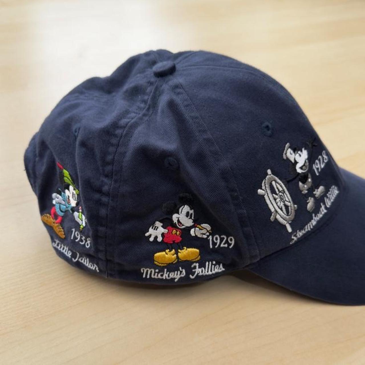 Vintage 00s Mickey Through The Years Embroidered Disney World Navy Cap (Adult)