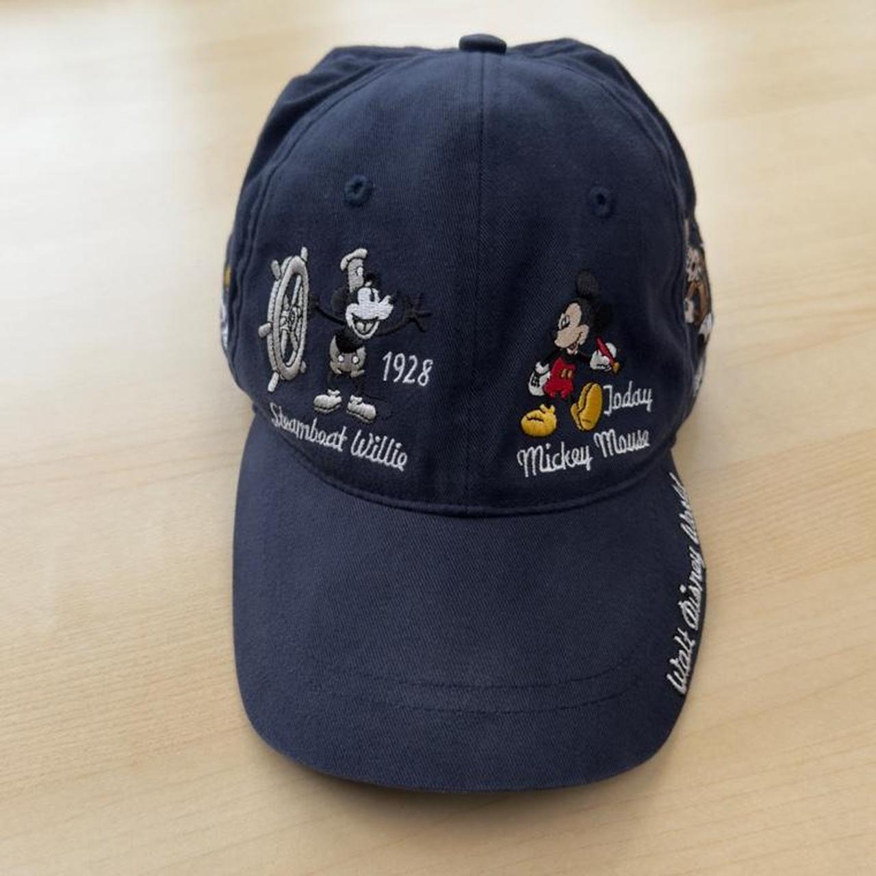 Vintage 00s Mickey Through The Years Embroidered Disney World Navy Cap (Adult)