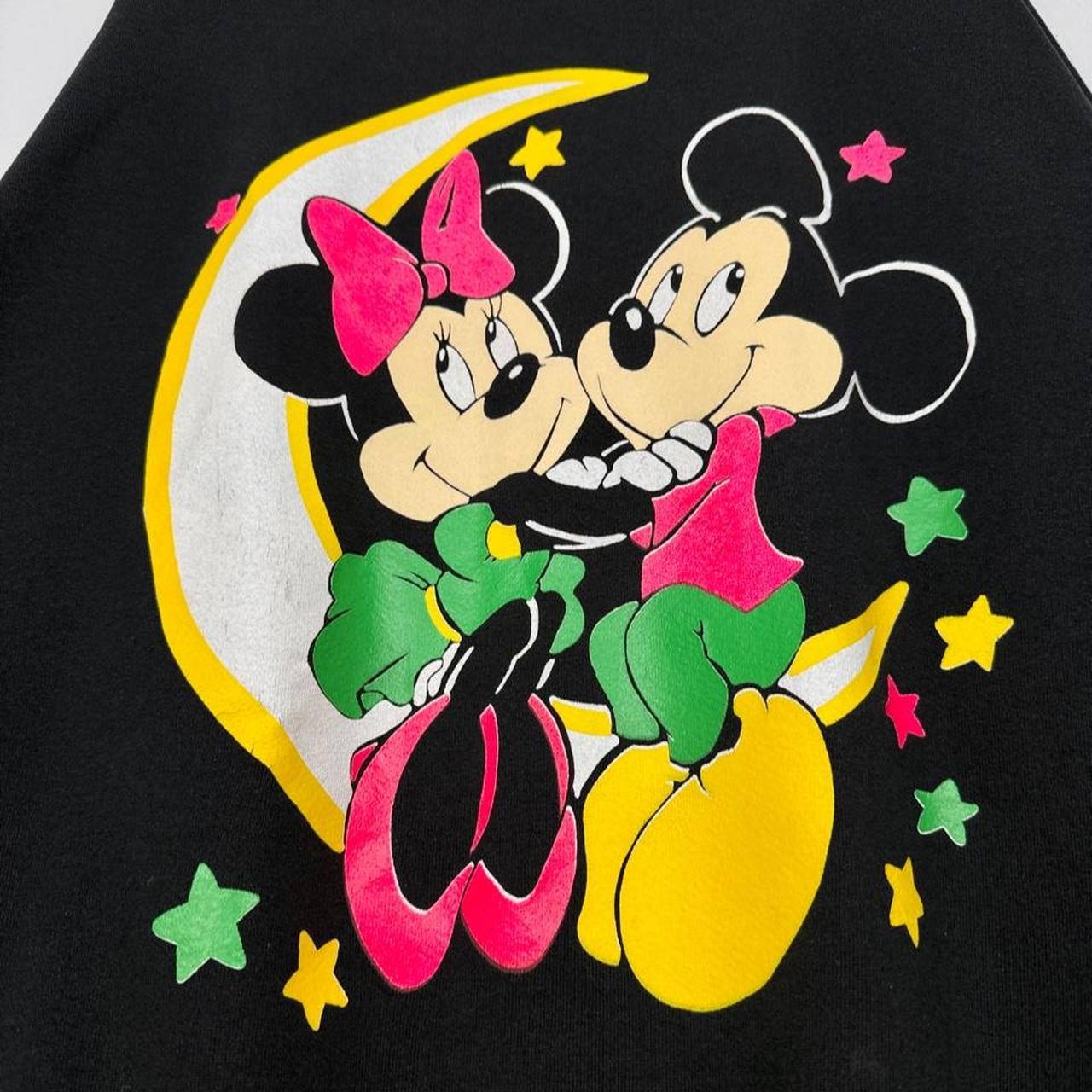 Vintage 90s Mickey & Minnie Crescent Moon Black Sweatshirt (L/XL)