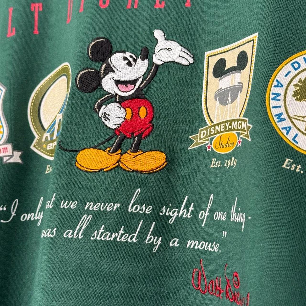Vintage 00s Walt Disney World Emblems Green T Shirt (L)