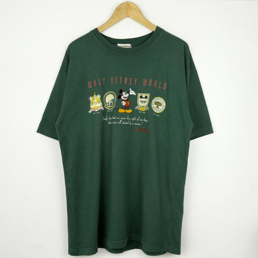 Vintage 00s Walt Disney World Emblems Green T Shirt (L)