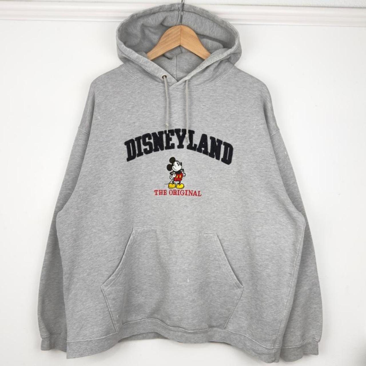 Vintage 00s Disneyland Spell Out Embroidered Grey Hoodie (XL)