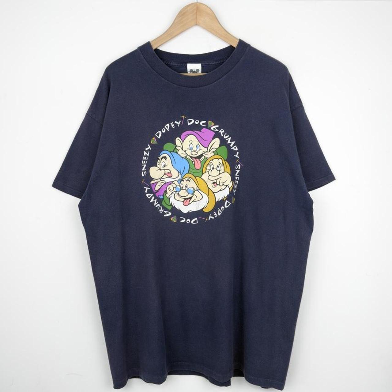 Vintage 90s Disney Seven Dwarfs Snow White Navy Blue T Shirt (XL)