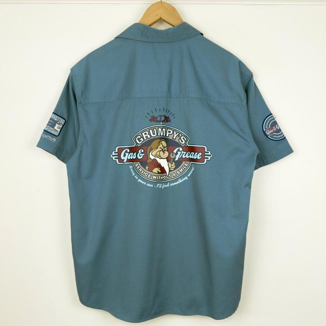 Vintage 00s Walt Disney World Grumpy's Garage Blue Shirt (M)
