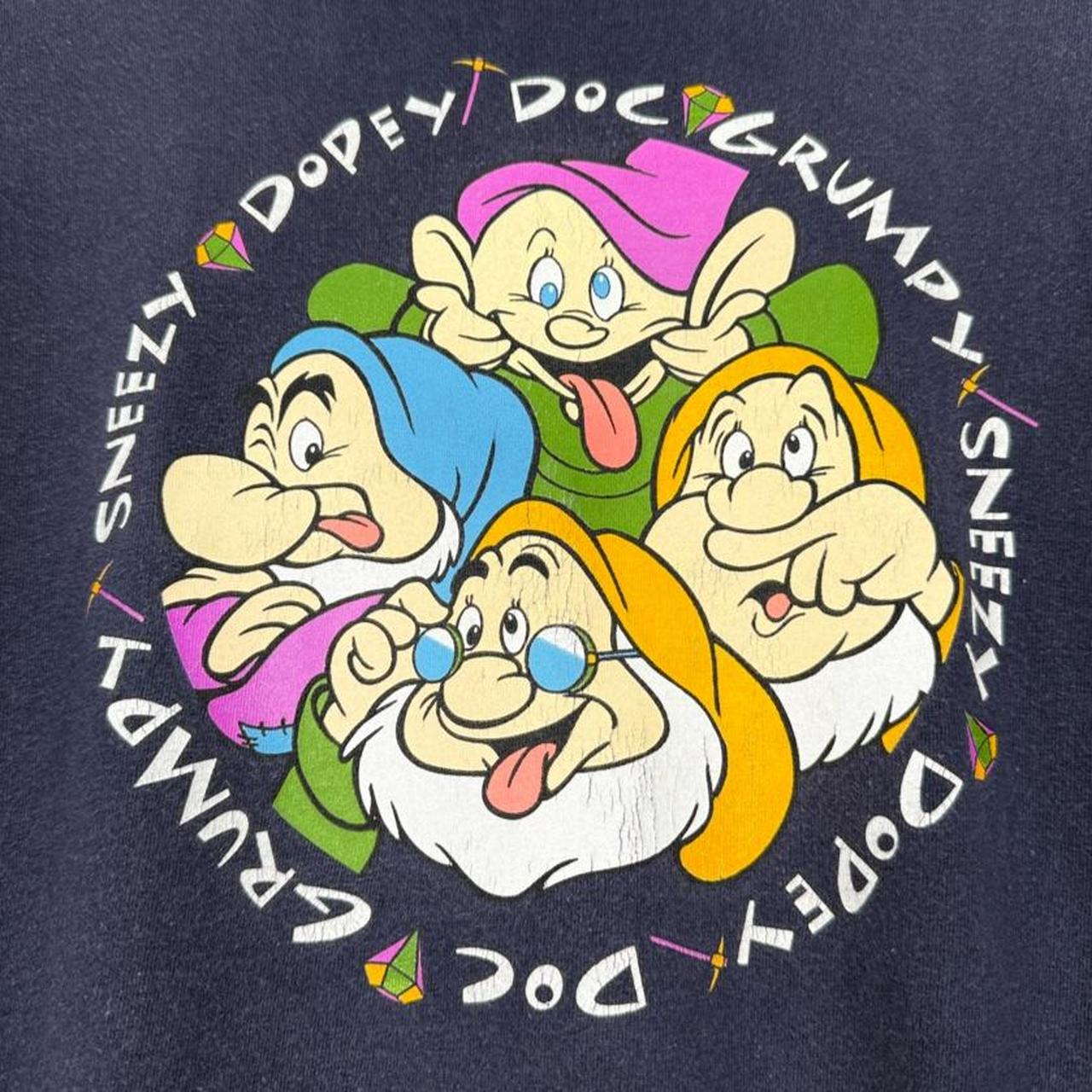 Vintage 90s Disney Seven Dwarfs Snow White Navy Blue T Shirt (XL)