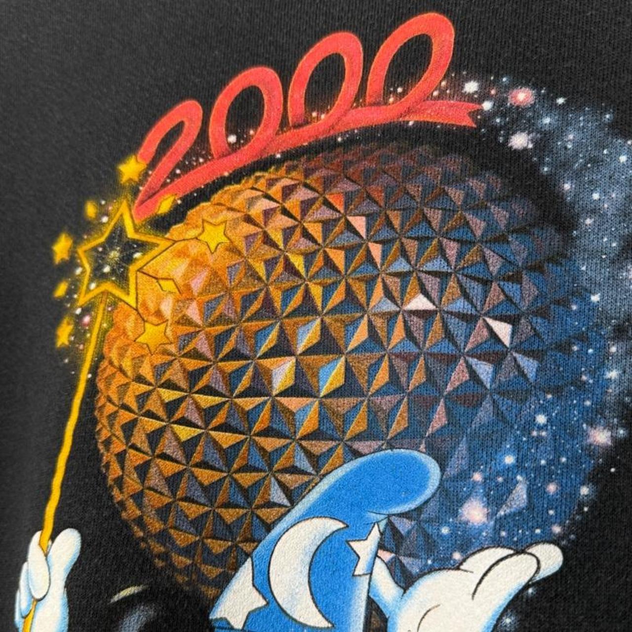 Vintage 2000 Epcot Sorcerer Mickey Disney World Black Sweatshirt (XL)